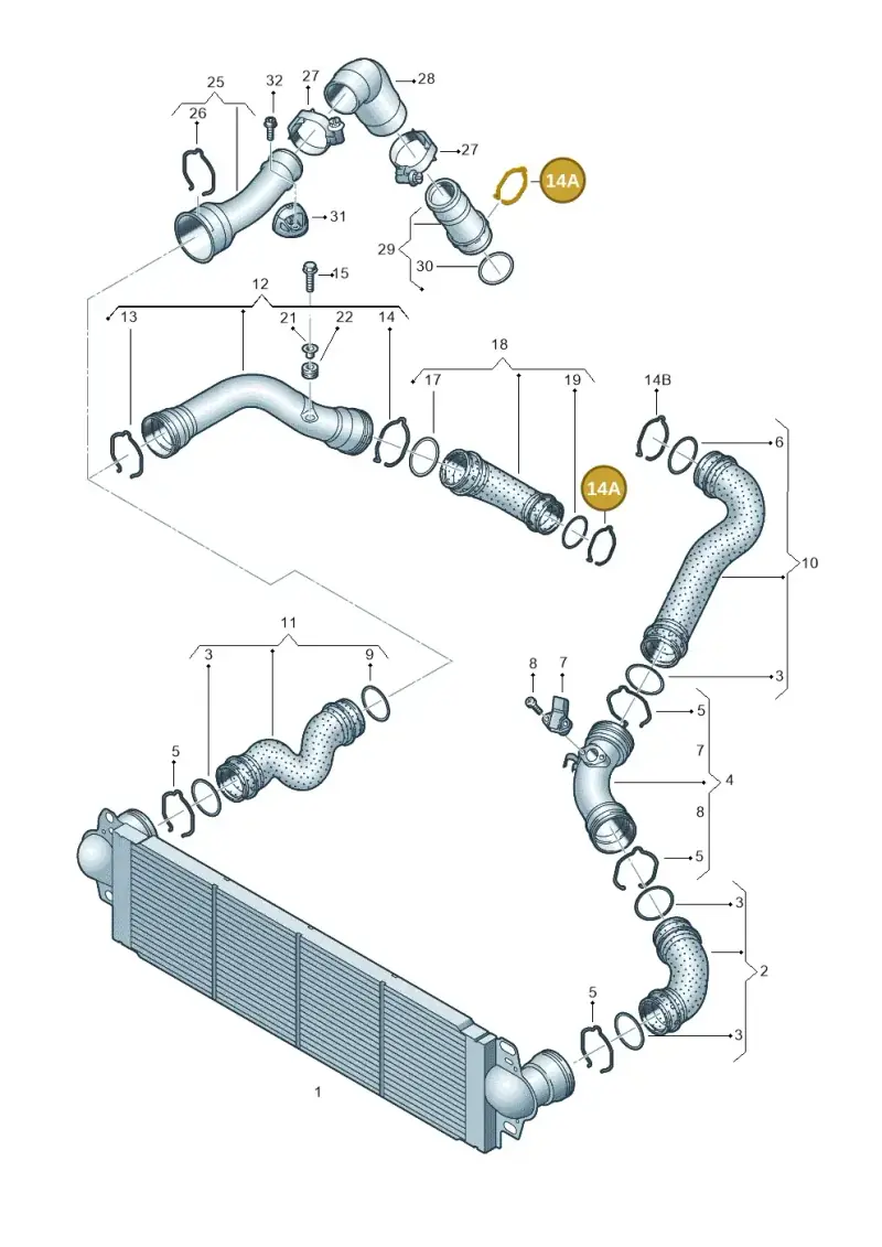 1J0145769F — Volkswagen Transp. caravelle (2008-2009) diagram 479145750, position 14A