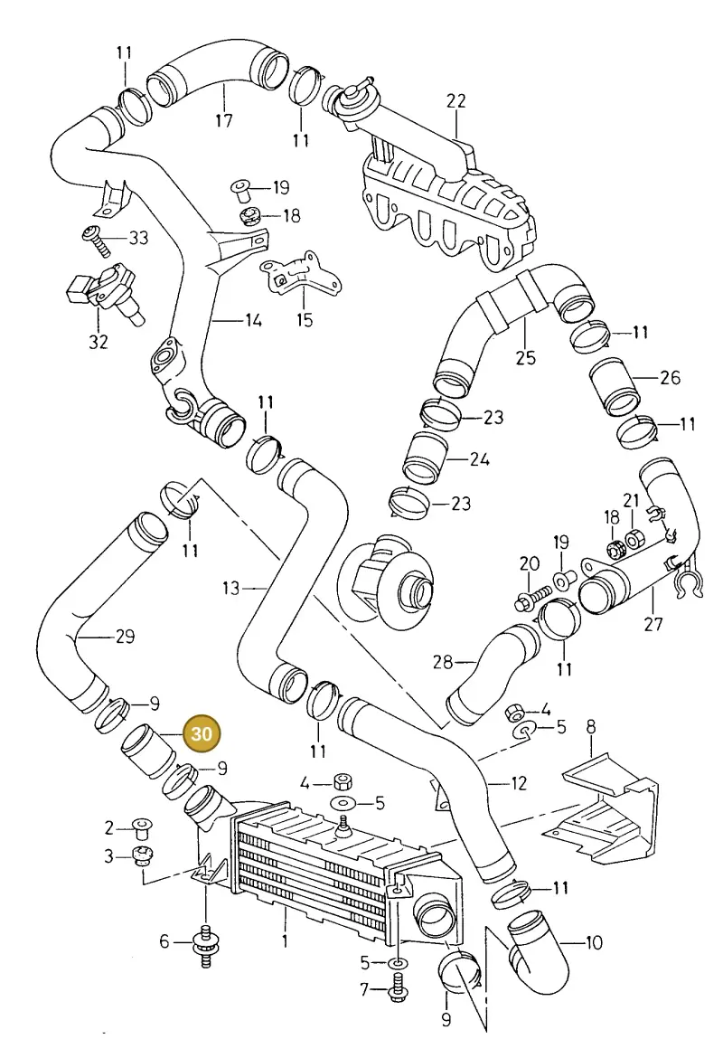 1J0145834A — Volkswagen POLO CLASSIC           06> (2005-) diagram 238145800, position 30