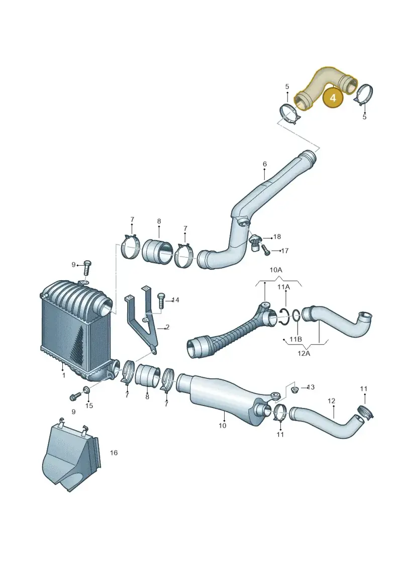 1J0145838T — Volkswagen Golf        "BR.","USA"03>07 (2002-2007) diagram 203145800, position 4