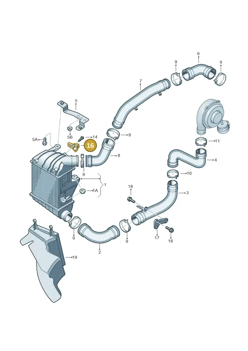 1J0145863C — Volkswagen Polo (2008-2009) diagram 253145400, position 16