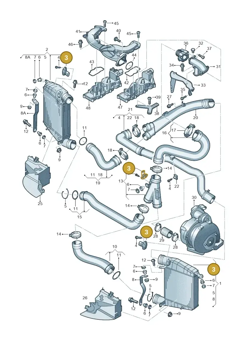 1J0145863C — Volkswagen Phaeton 4motion (2008-2010) diagram 258145750, position 3