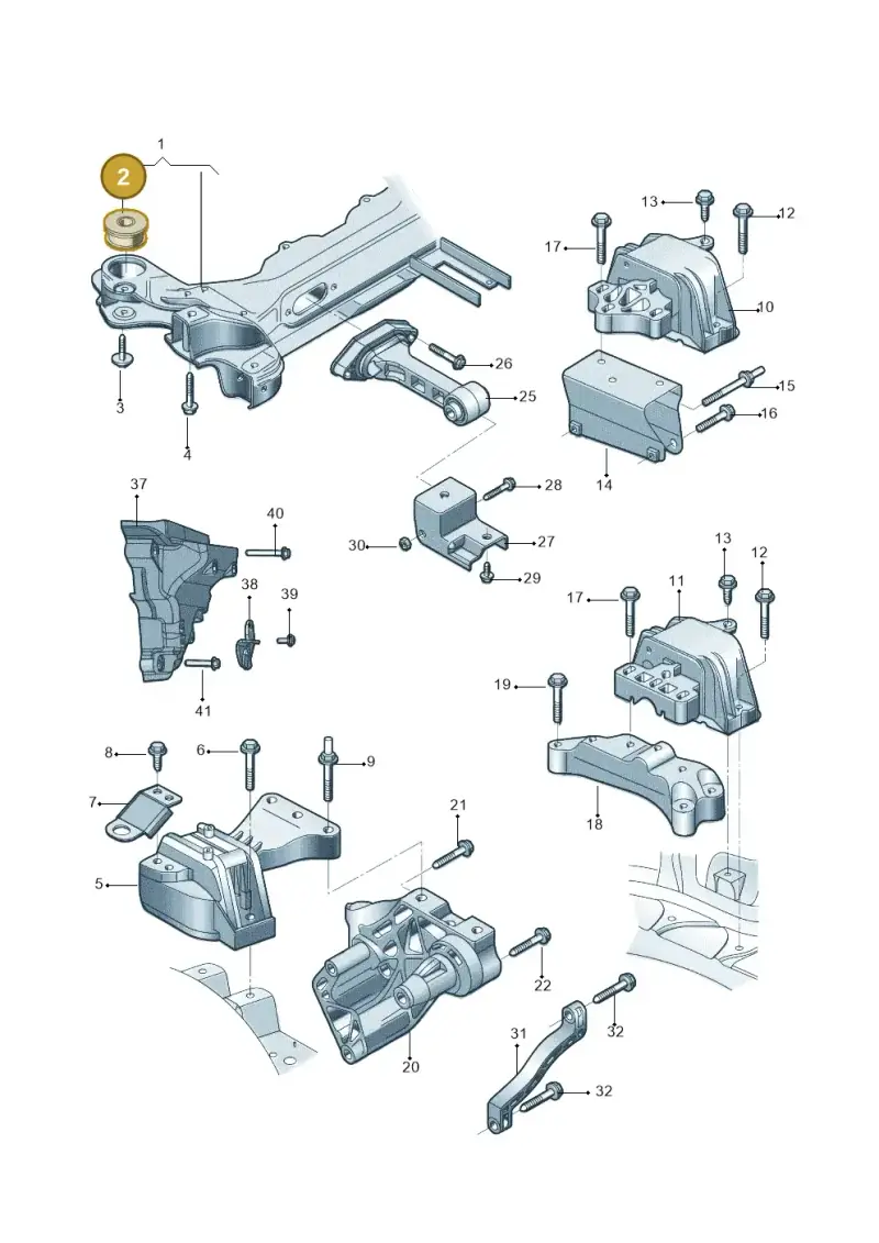 1J0199429 — Volkswagen C-Trek 1.5 (2016-) diagram 762199200, position 2