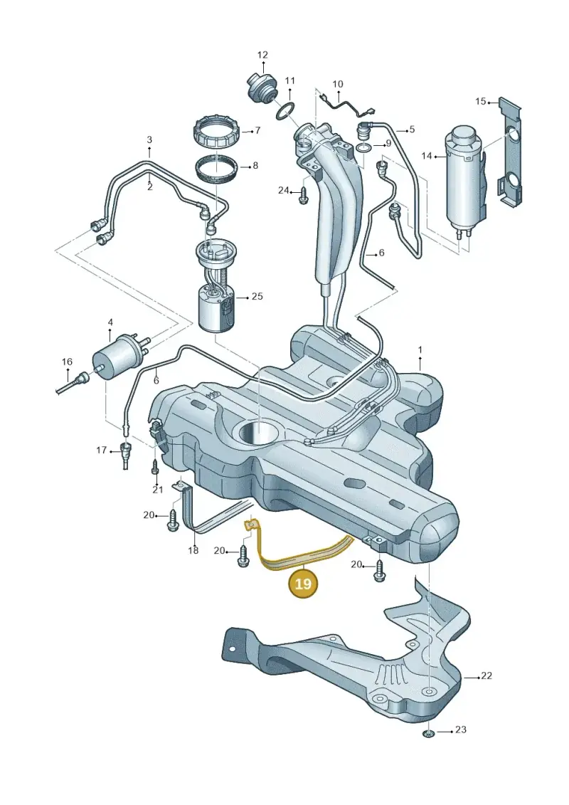 1J0201655F — Volkswagen Polo (2010-2015) diagram 677201050, position 19