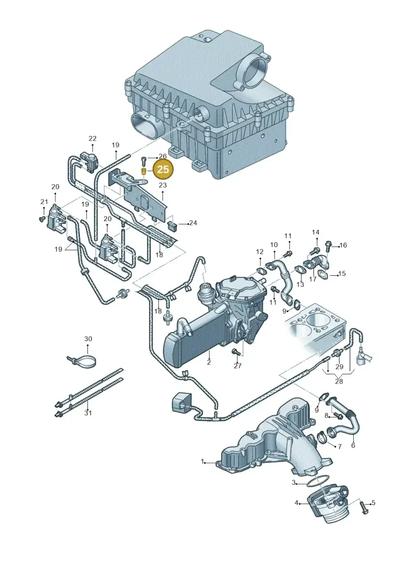 1J0201969 — Volkswagen Amarok twin cab (2012-2016) diagram 683131500, position 25