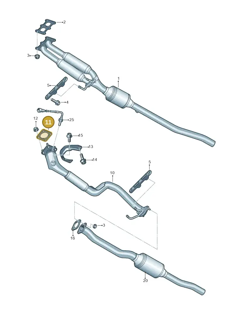 1J0253115S — Volkswagen Passat estate (2008-2011) diagram 460253500, position 11