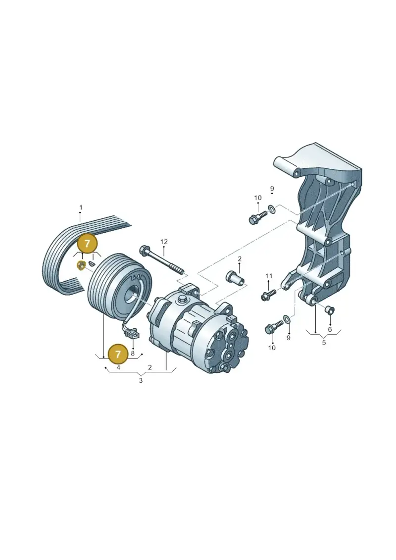 1J0298012 — Volkswagen Transp. caravelle (2008-2009) diagram 410260050, position 7