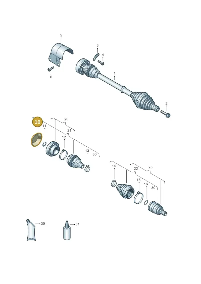 1J0407115H — Volkswagen Tiguan 2.0 4Motion (2017-2024) diagram 702407520, position 10