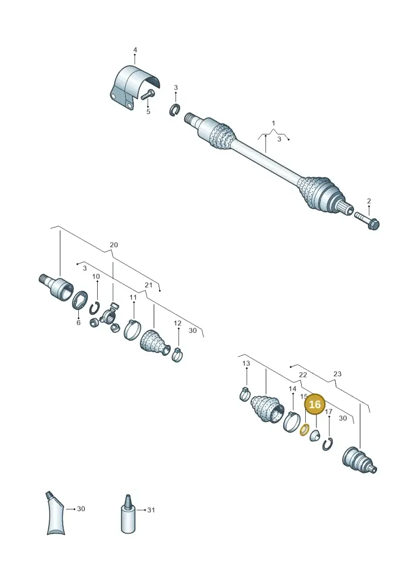 1J0407295 — Volkswagen Golf 1.4 BlueMotion (2014-2017) diagram 645407440, position 16
