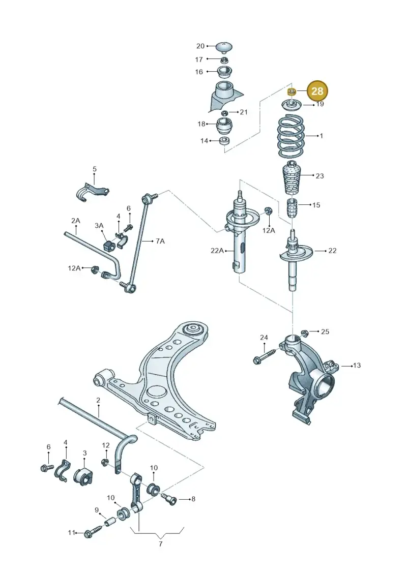 1J0412311A — Volkswagen New Beetle             06> (2005-) diagram 266411000, position 28