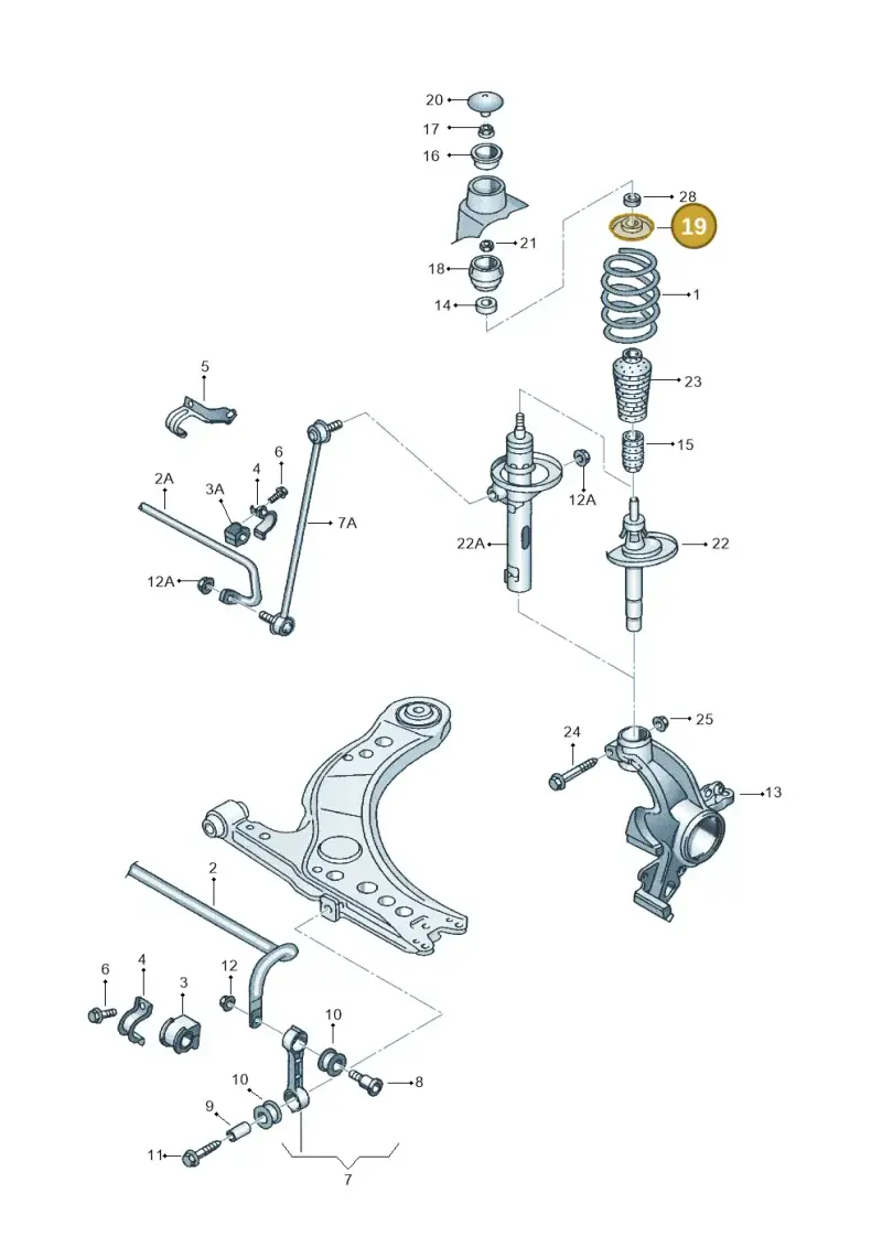 1J0412341 — Volkswagen New Beetle             06> (2005-) diagram 266411000, position 19