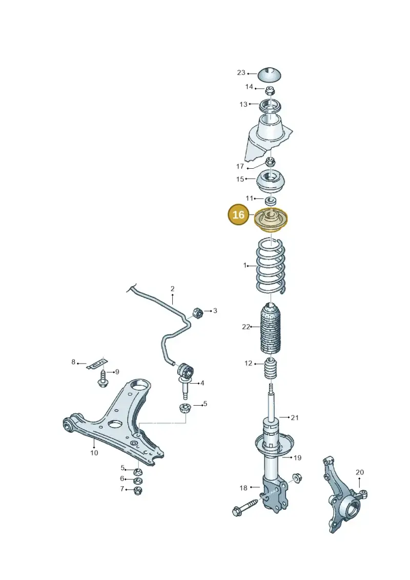 1J0412341 — Volkswagen LUPO/3L TDI (2003-2005) diagram 441411000, position 16