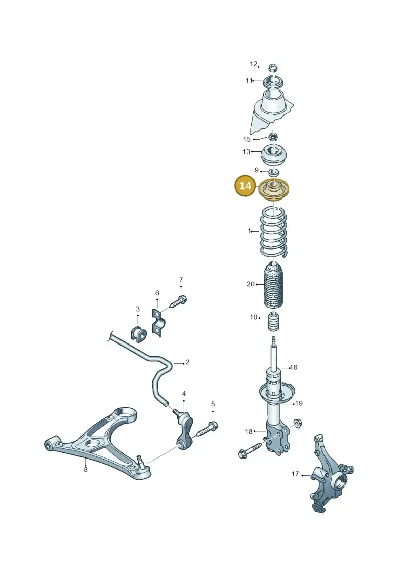 1J0412341 — Volkswagen LUPO/3L TDI (2003-2005) diagram 441411020, position 14