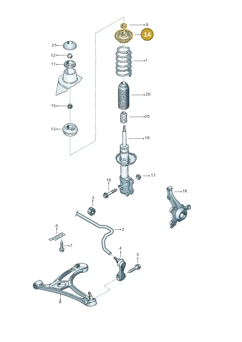 1J0412341 — Volkswagen LUPO/3L TDI (2003-2005) diagram 441411040, position 14
