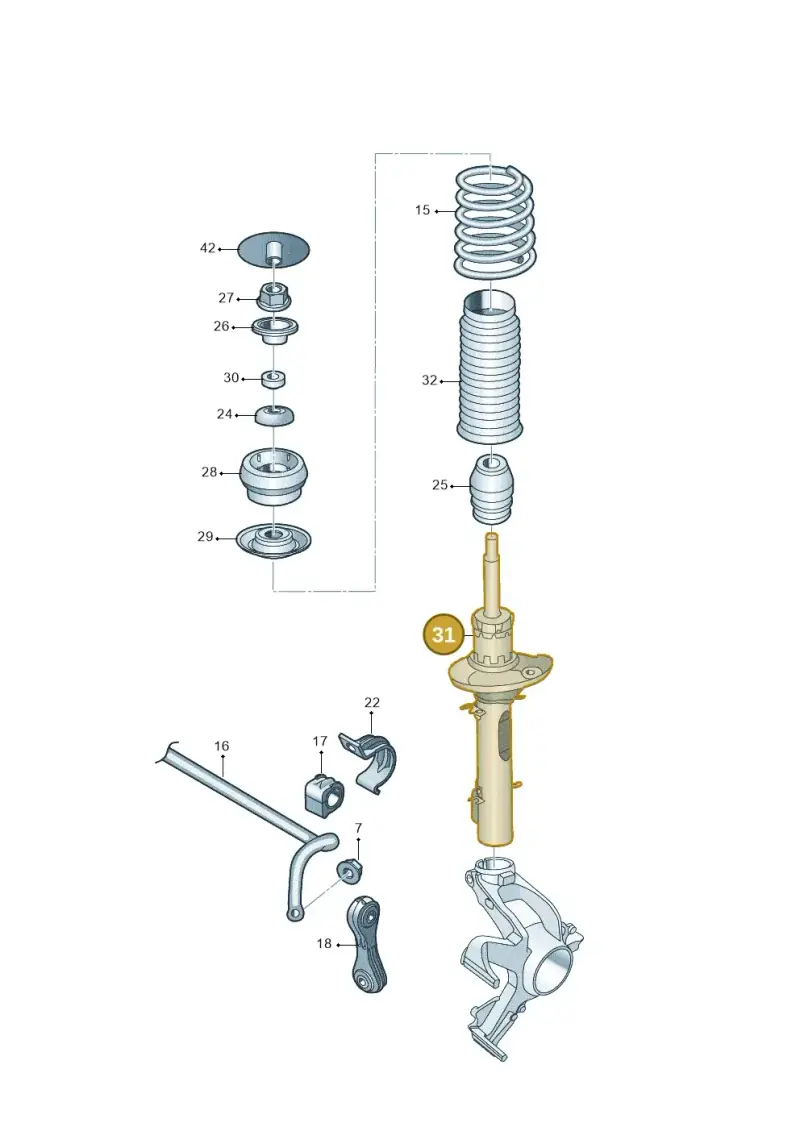 1J0413031DQ — Volkswagen Bora (2008-2016) diagram 643411000, position 31