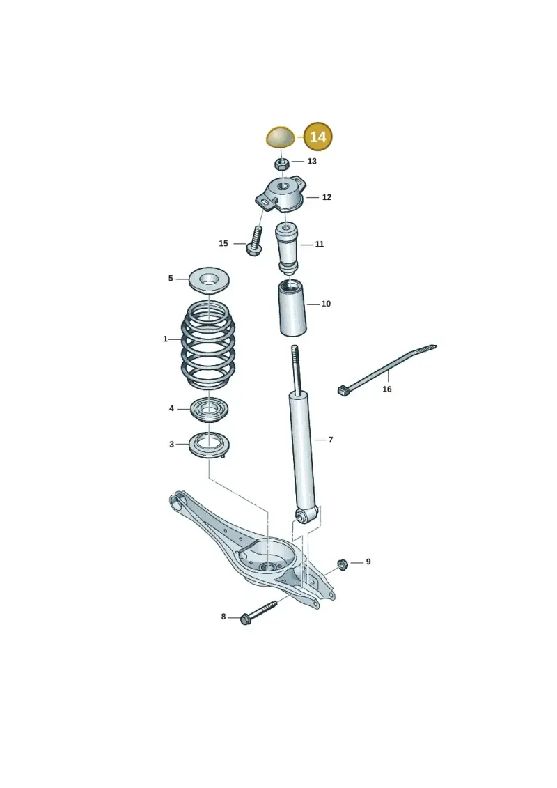 1J0512135A — Volkswagen Golf 2.0 BlueMotion (2019-2024) diagram 2gk511000, position 14