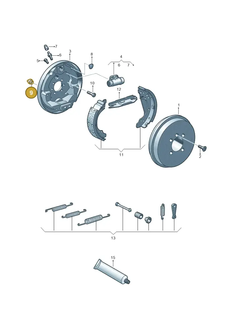 1J0609163A — Volkswagen New beetle (2011-2016) diagram 723609000, position 9