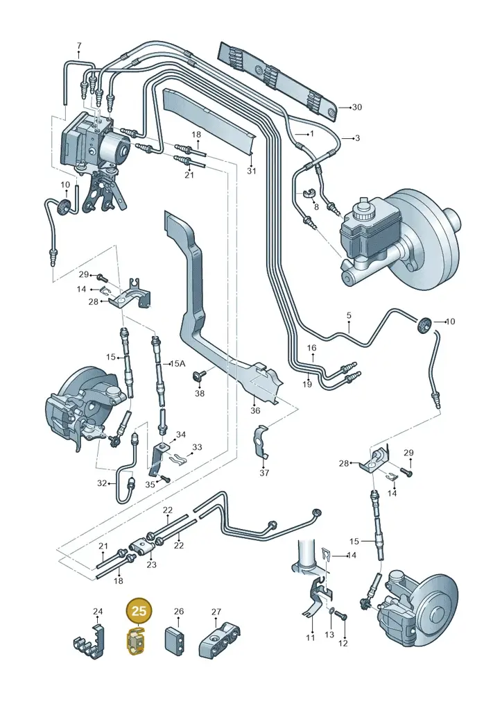 1J0611797L — Volkswagen Passat saloon (2010-2015) diagram 412611200, position 25