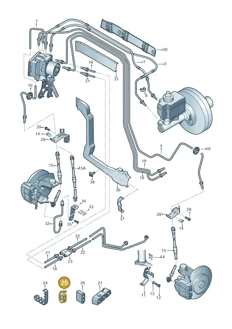 1J0611797L — Volkswagen Passat saloon (2010-2015) diagram 412611200, position 25