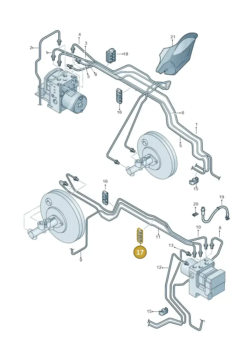1J0611797M — Volkswagen Polo (2008-2009) diagram 253614400, position 17