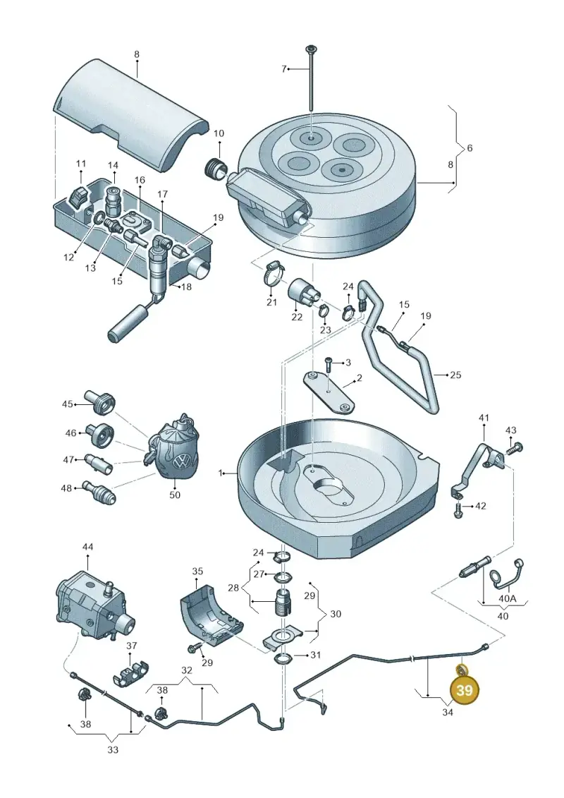 1J0611853A — Volkswagen Polo (2012-2014) diagram 672201090, position 39