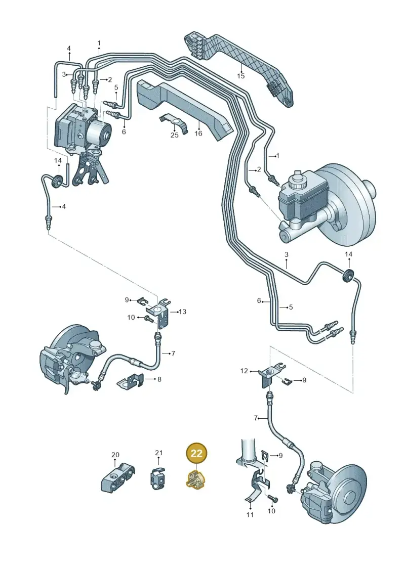 1J0611853A — Volkswagen Scirocco 2.0 (2014-2017) diagram 694611200, position 22