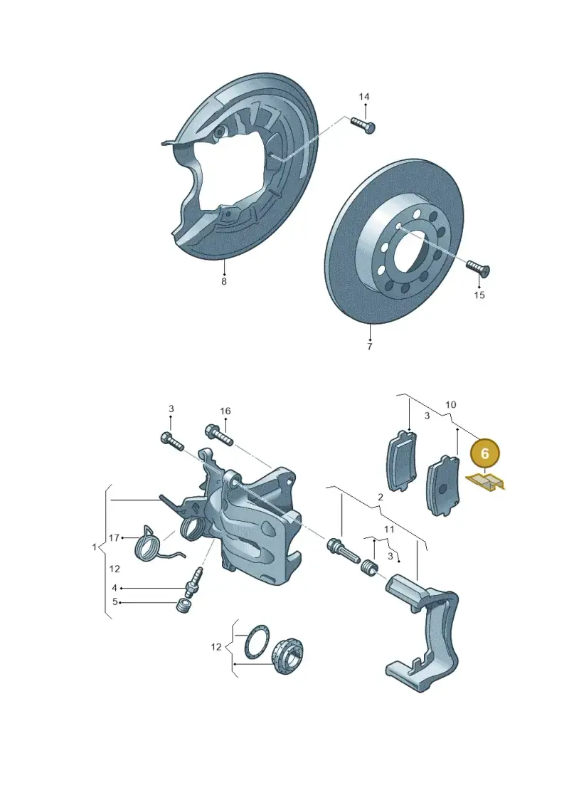 1J0615231A — Volkswagen Polo (2012-2014) diagram 409615600, position 6