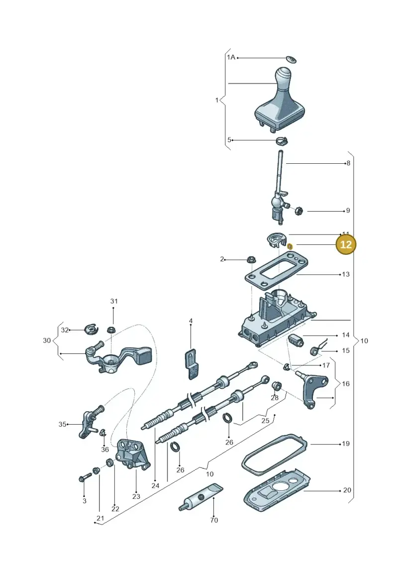 1J0711047 — Volkswagen Up! 1.0 TSI (2013-2017) diagram 559711300, position 12