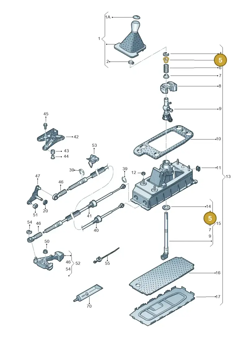 1J0711217 — Volkswagen Golf Cabriolet (2011-2016) diagram 691711300, position 5