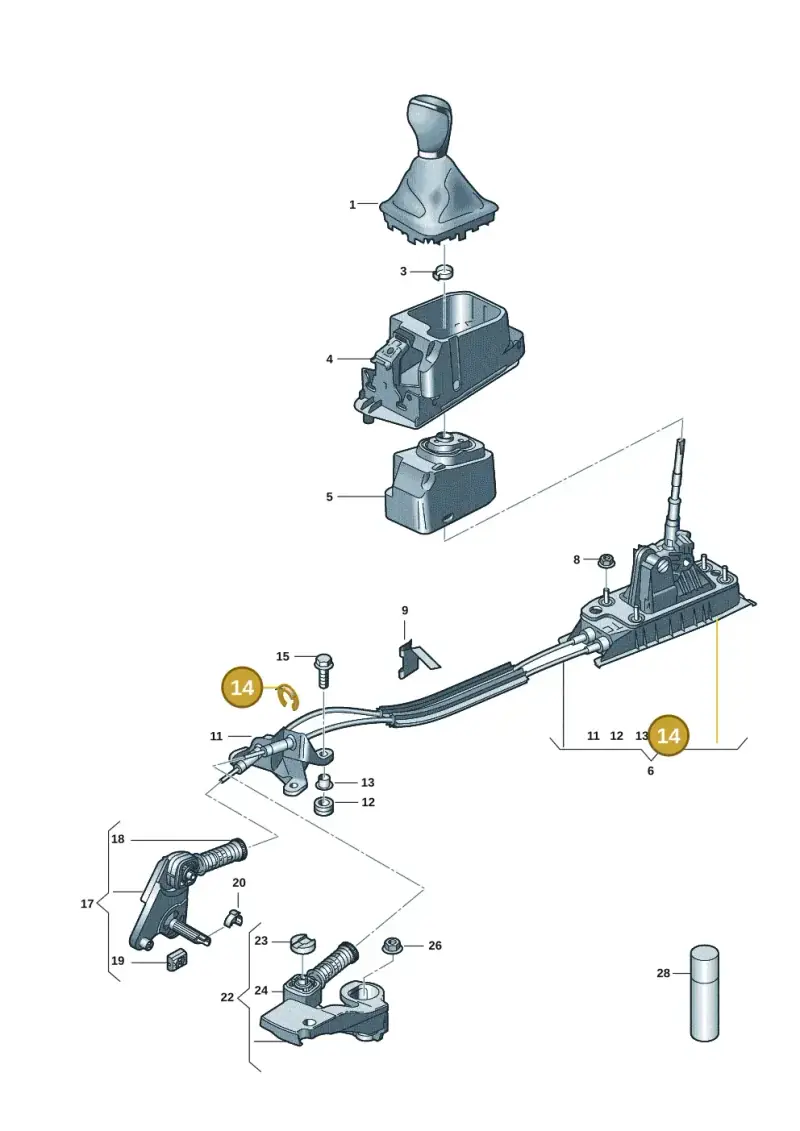 1J0711280C — Volkswagen Taigo (2021-2024) diagram 2f0711300, position 14