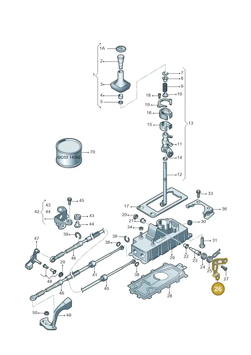 1J0711611A — Volkswagen New Beetle             06> (2005-) diagram 194711300, position 26