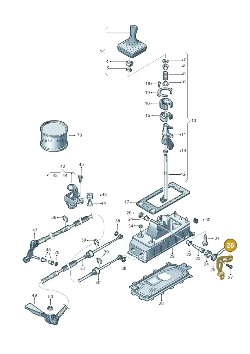 1J0711611A — Volkswagen POLO (2005-) diagram 253711350, position 26