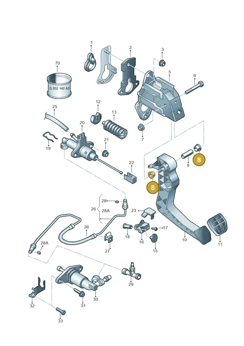 1J0721153 — Volkswagen Polo (2011-2014) diagram 210721250, position 8