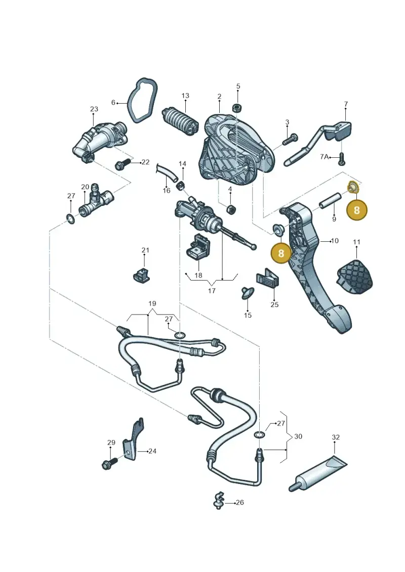 1J0721153 — Volkswagen Jetta 1.6 (2014-2018) diagram 854721025, position 8