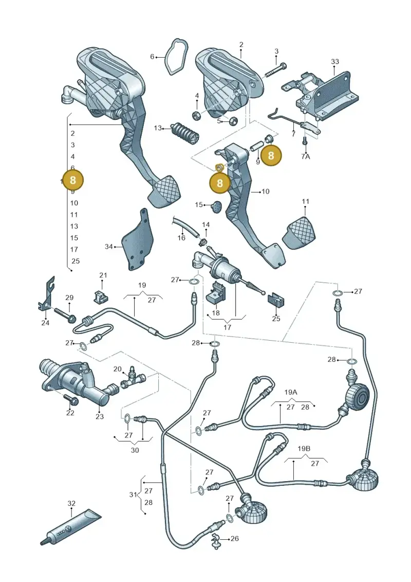 1J0721153A — Volkswagen Scirocco 2.0 (2014-2017) diagram 409721250, position 8
