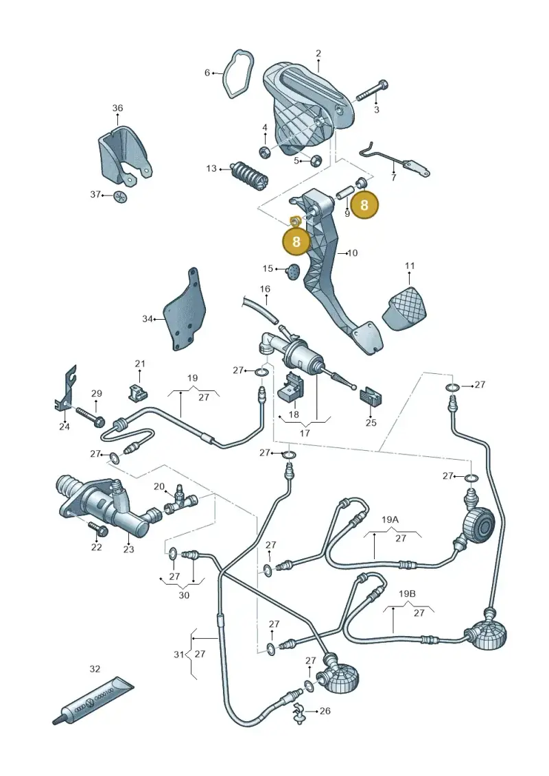 1J0721153A — Volkswagen Caddy kombi (2015-2020) diagram 718721250, position 8