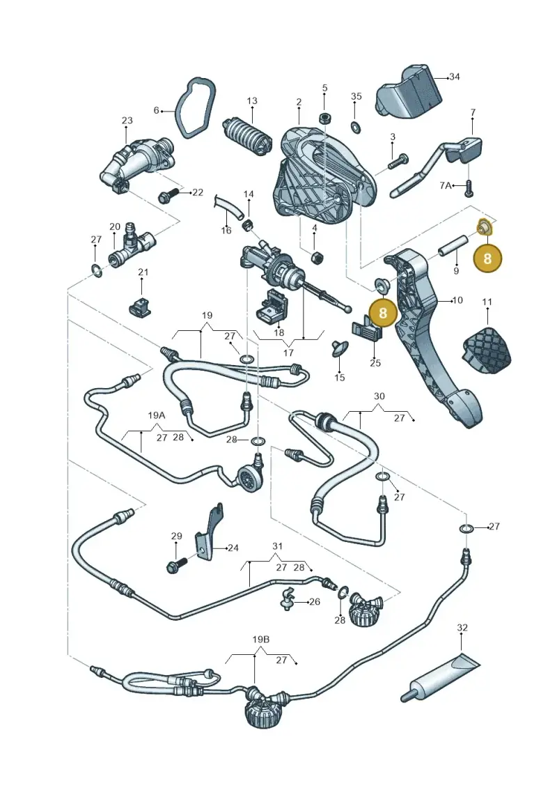 1J0721153A — Volkswagen Beetle (2016-2019) diagram 789721025, position 8