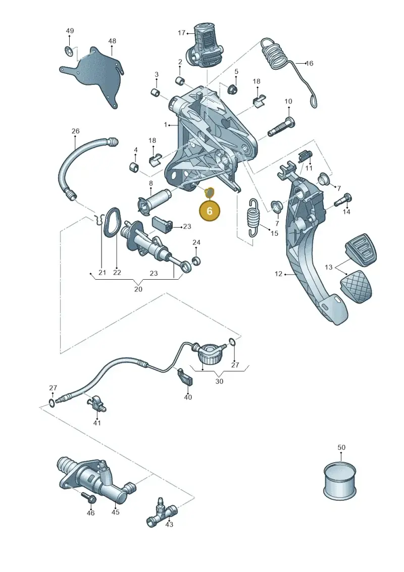 1J0721381 — Volkswagen T-Roc convertible 1.5 (2019-2024) diagram 813721250, position 6