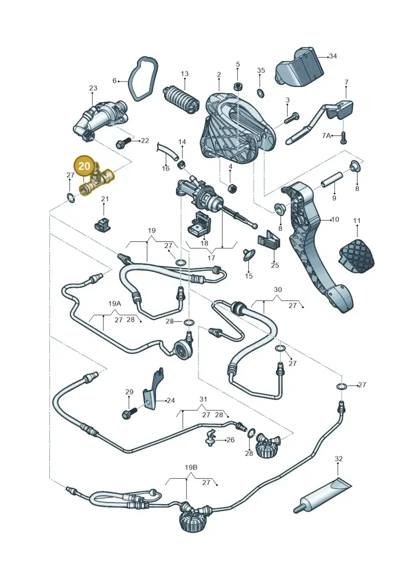 1J0721468E — Volkswagen Beetle (2016-2019) diagram 789721025, position 20
