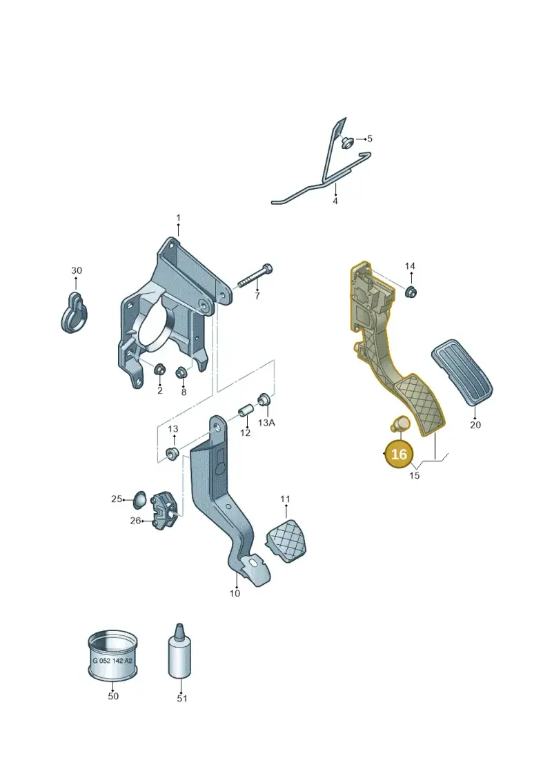 1J0723549B — Volkswagen Polo (2012-2014) diagram 672721700, position 16