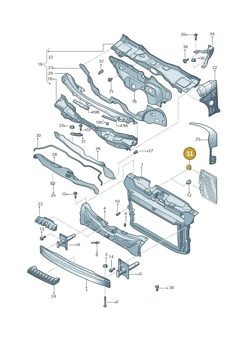 1J0806155E — Volkswagen New Beetle (2001-2005) diagram 467805000, position 11