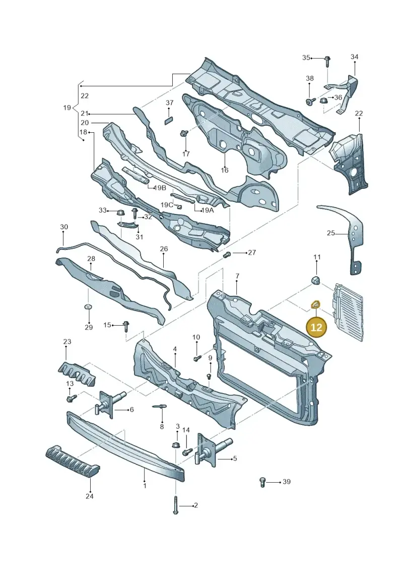 1J0806157F — Volkswagen New Beetle (1998-2001) diagram 467805000, position 12