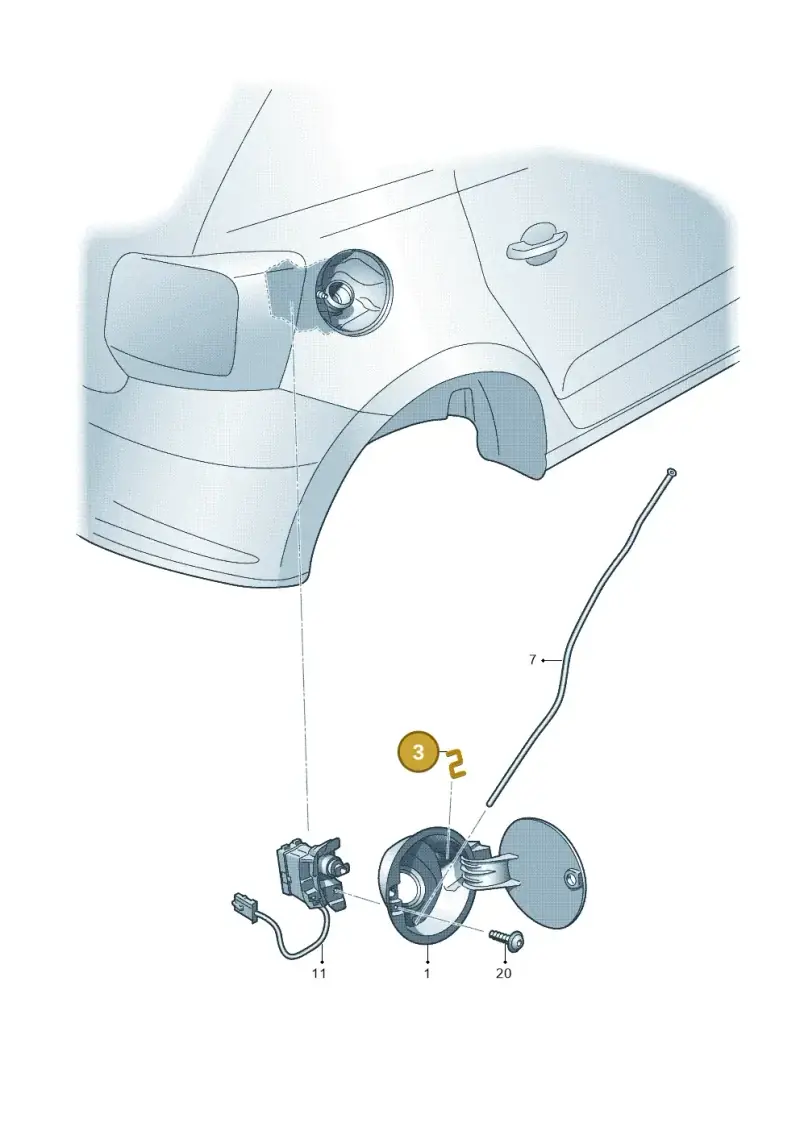 1J0809931 — Volkswagen Polo 1.4 BlueMotion (2014-2017) diagram 672809000, position 3