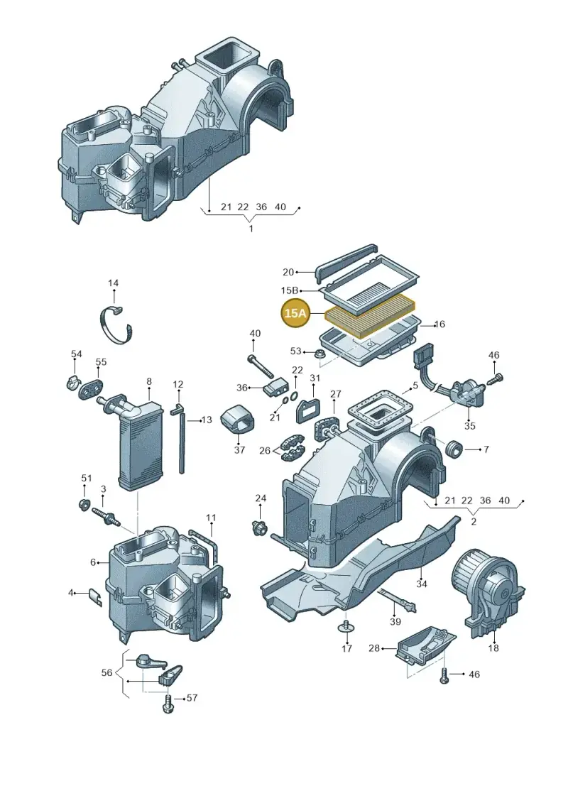 1J0819644A — Volkswagen New Beetle Cabrio. (2003-2005) diagram 194820100, position 15A