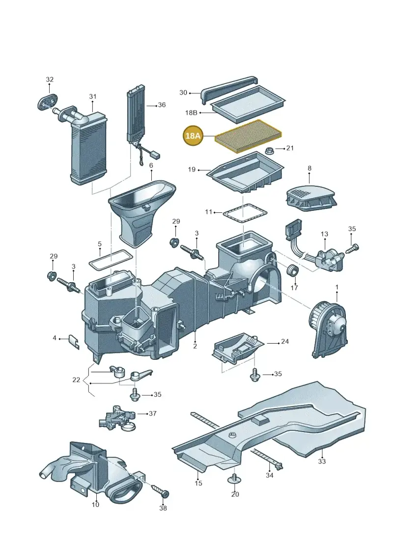 1J0819644A — Volkswagen LUPO/3L TDI (2003-2005) diagram 231819250, position 18A