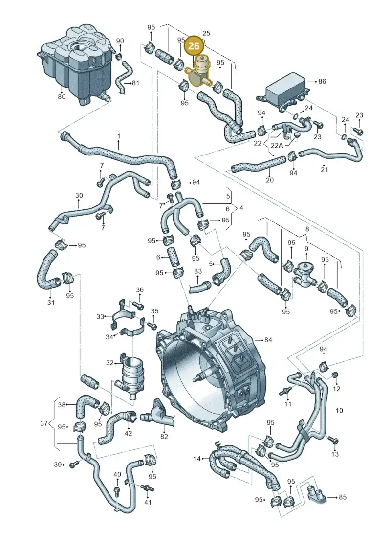 1J0819809 — Volkswagen Touareg BlueMotion (2014-2018) diagram 693121320, position 26