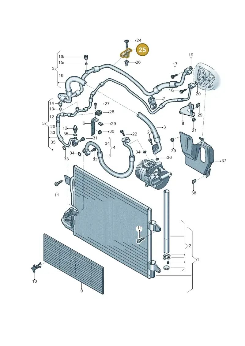 1J0820774 — Volkswagen Beetle (2016-2019) diagram 801260041, position 25