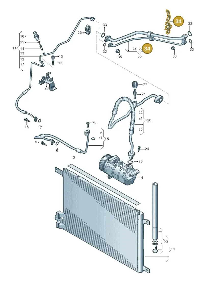 1J0820774A — Volkswagen Multivan (2021-) diagram 7t0260400, position 34