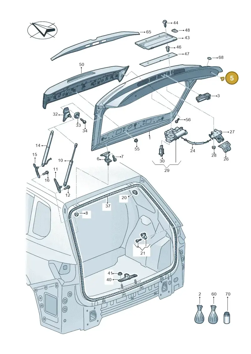 1J0827713 — Volkswagen Touareg (2017-2023) diagram 439827000, position 5