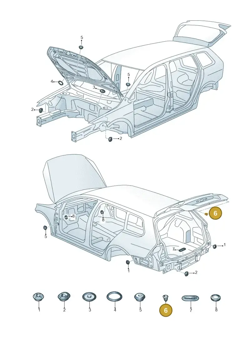 1J0827713 — Volkswagen Golf 2.0 (2016-2020) diagram 763803360, position 6
