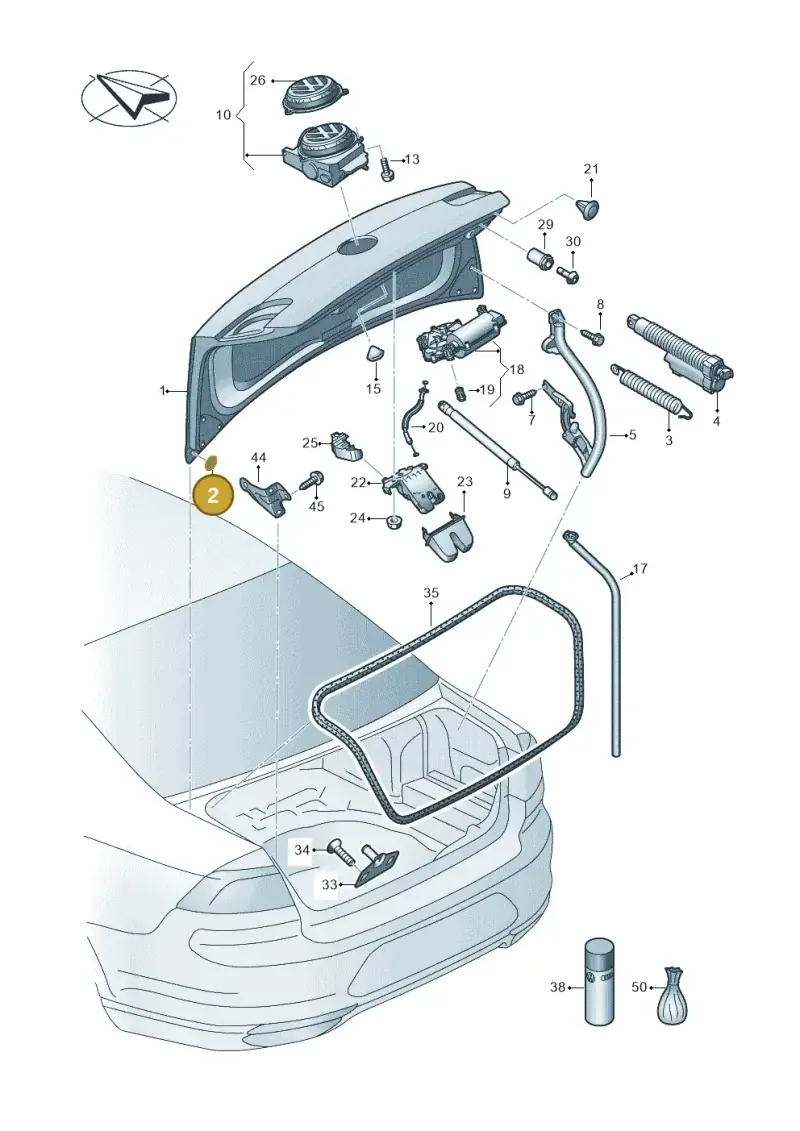 1J0827713 — Volkswagen Passat saloon (2014-2024) diagram 793827100, position 2